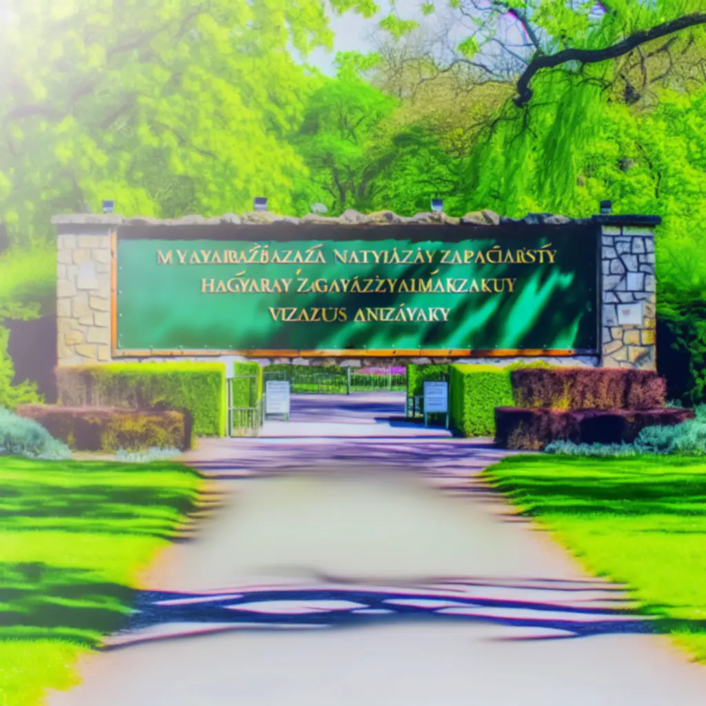 Partner állatkert bejárata Animal Care Mission táblával