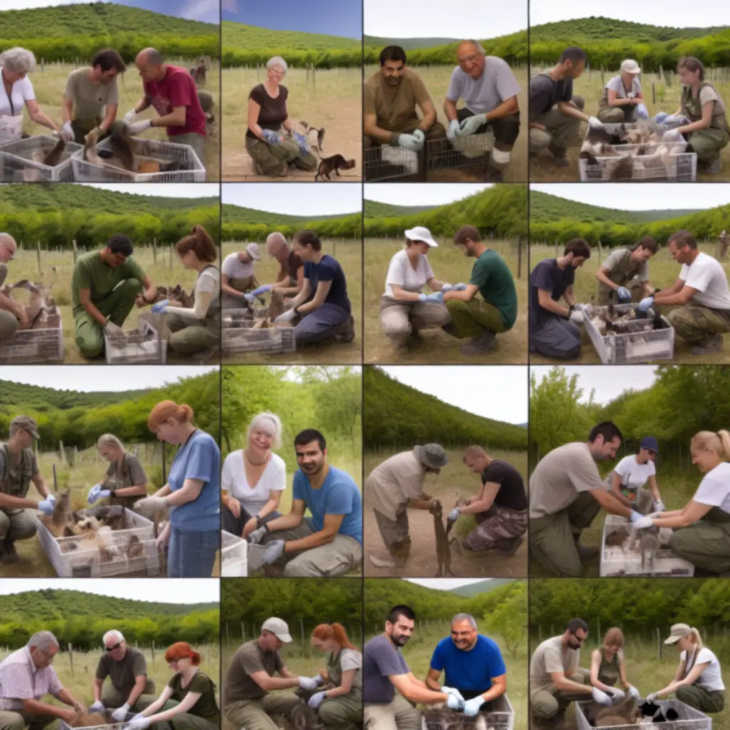 Önkéntesek állatokkal dolgoznak természetközeli környezetben